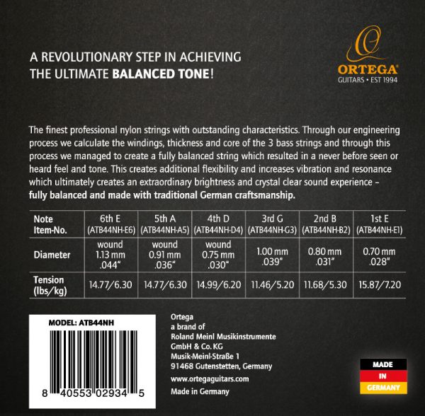 Ortega ATB44NH Hard ATMOSPEHERE BALANCED Žice za klasičnu gitaru (SET) - Image 2