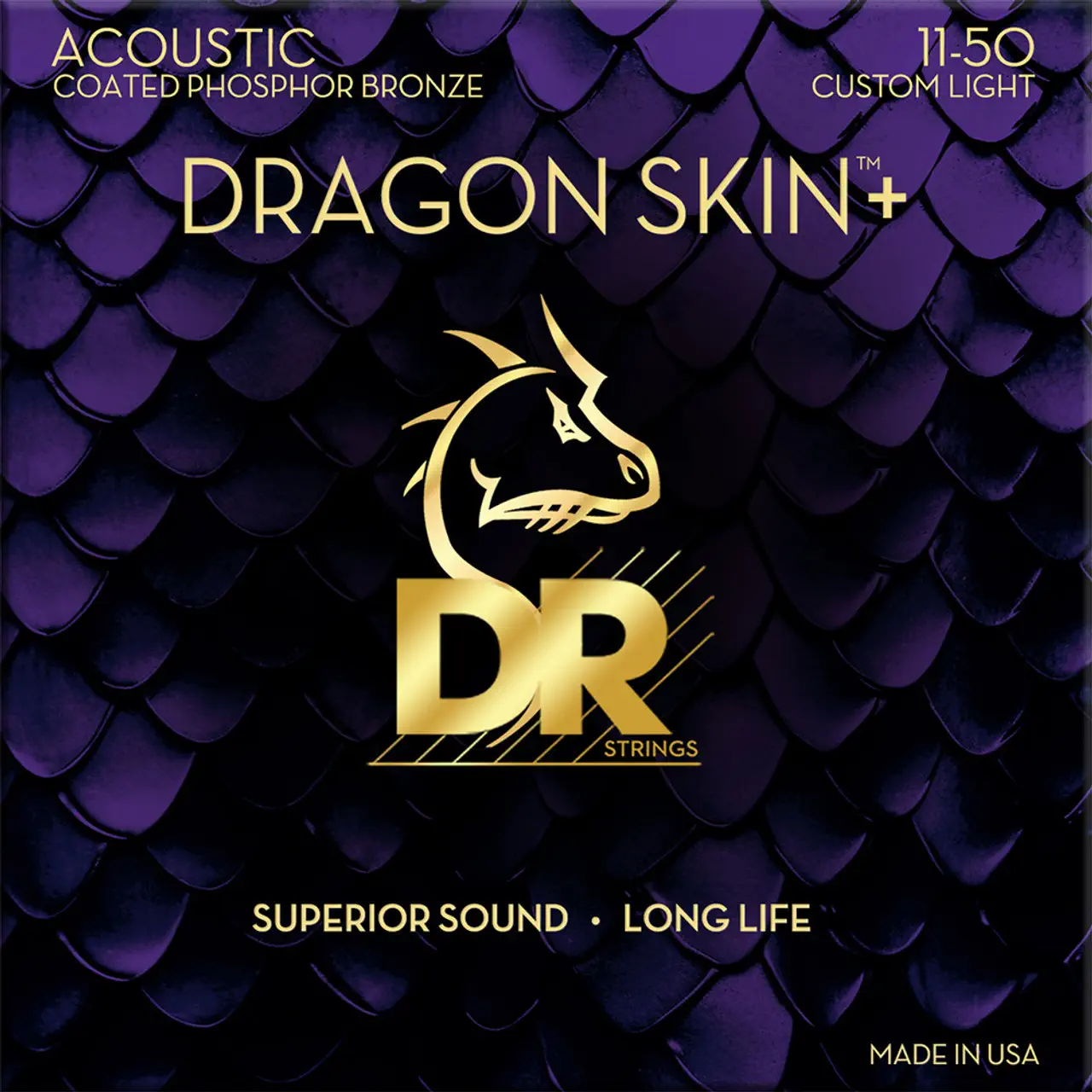 DR-DRAGON-SKIN™-Custom-Light-11-50-zice-za-akusticnu DR STRINGS DR Dragon Skin+ 11-50 Phosphor Bronze Žice za akustičnu gitaru - Image 1