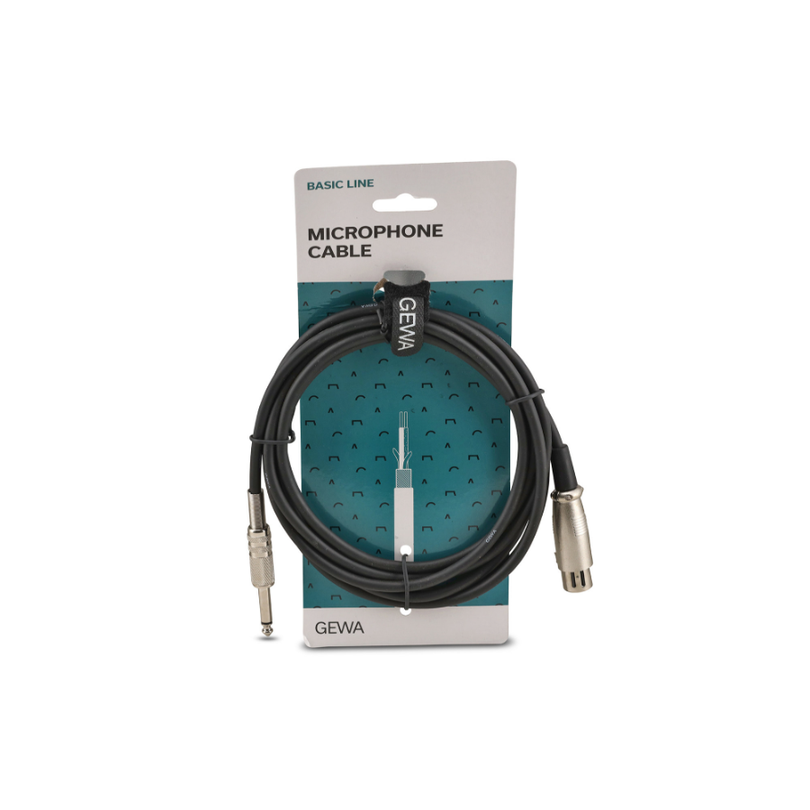 GEWA Microphone cable Basic 6,3 - XLR F 190.060 Mikrofonsko kablo 3m GEWA Microphone cable Basic 6,3 - XLR F 190.060 Mikrofonsko kablo 3m - Image 1