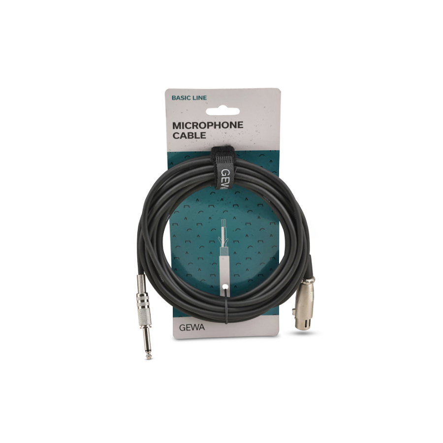 GEWA Microphone cable Basic 6,3 - XLR F 190.065 Mikrofonsko kablo 6m GEWA Microphone cable Basic 6,3 - XLR F 190.065 Mikrofonsko kablo 6m - Image 1