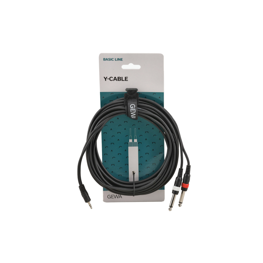 GEWA Y-Cable Basic 3,5 stereo - 2x 6,3 mono 190.130 Y Kablo 6m GEWA Y-Cable Basic 3,5 stereo - 2x 6,3 mono 190.130 Y Kablo 6m - Image 1