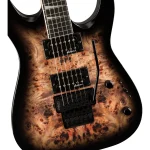 Jackson JS32 Dinky DKAP, Amaranth Fingerb, Transparent Black Burst Električna gitara - Image 2